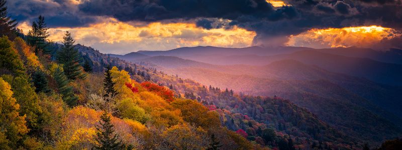 Oconaluftee Valley Overlook in the fall